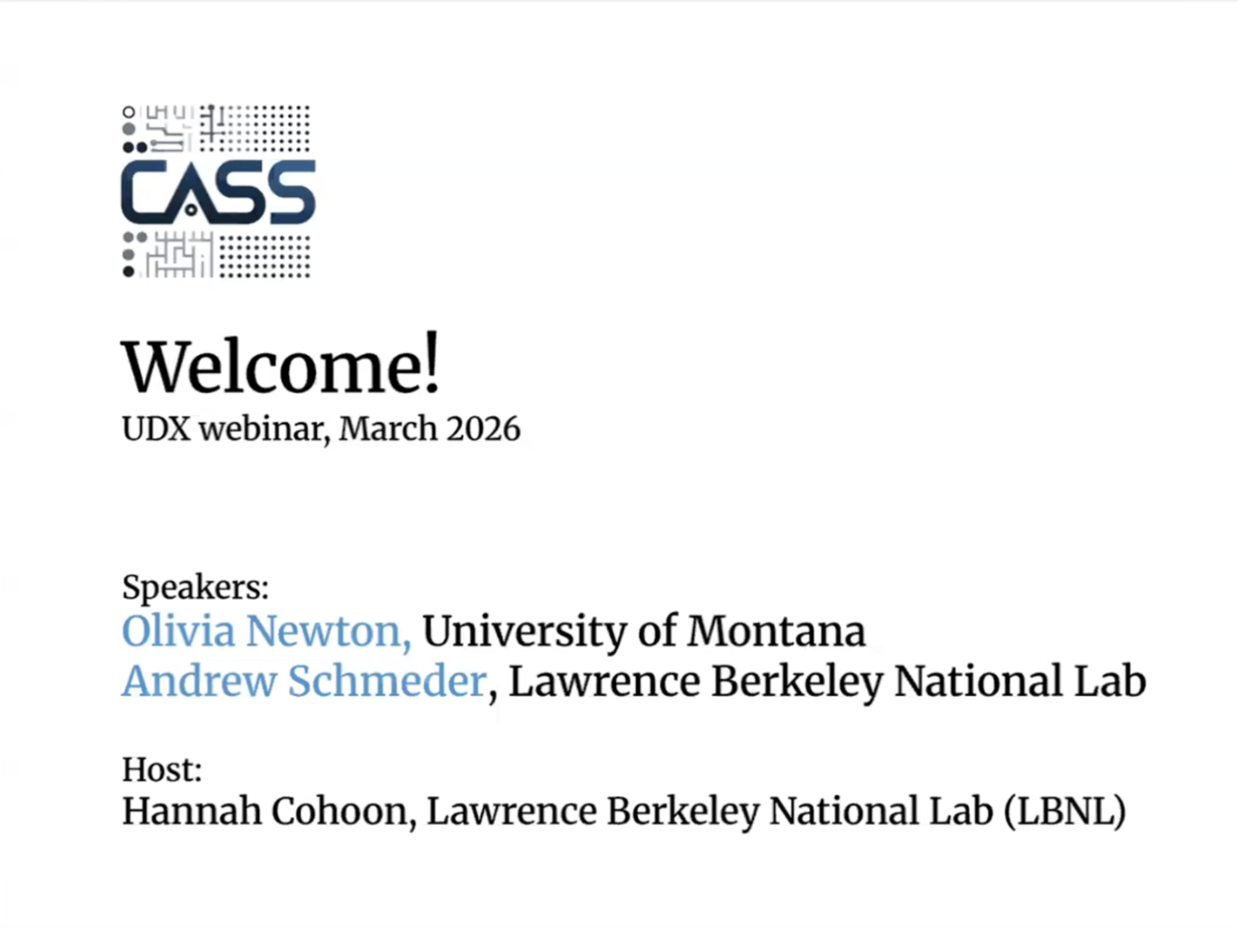 First slide in webinar host's presentation.